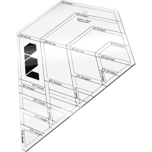 Transparent Hexagonal Diamond Shaped Patchwork Ruled Template Tool Diamond Hexa 87HA
