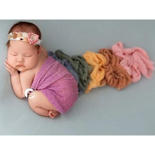 Baby Rainbow Wrap Newborn Photography Props Stretchable Cotton Swadding Blanket Sutido Shooting Backdrop
