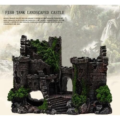 Fish Tank Ddecoration Landscaping Fish And Shrimp Hiding House Simulation Castle Resin Ornaments Pet Aquarium Landscaping
