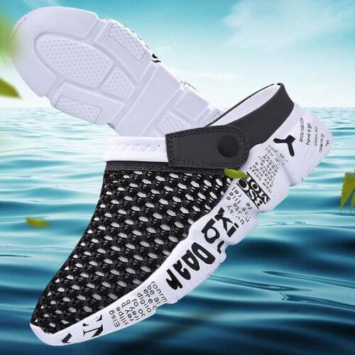 Summer Mens Sandals Slippers Fashion Couple Half Slippers Waterway Sandals Beach Birds Nest Slippers Cute Hole Shoes Size39-46