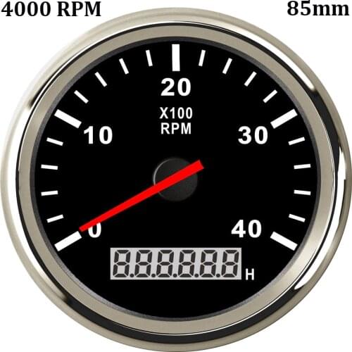 Car Truck Boat Tacho Meter Gasoline Diesel Tachometer With Hourmeter 4000600080009990 RPM Gauge Choose with Red Backlight