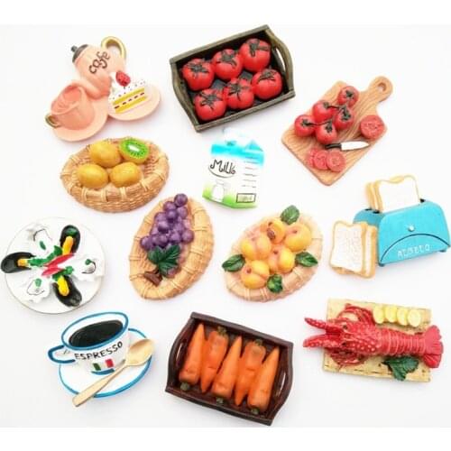Tomato Kiwi Seafood Platter Grapes Carrot Lobster Cartoon Food Fridge Magnet Coffee Cup Toaster Teapot Milk Carton Decor Fridge