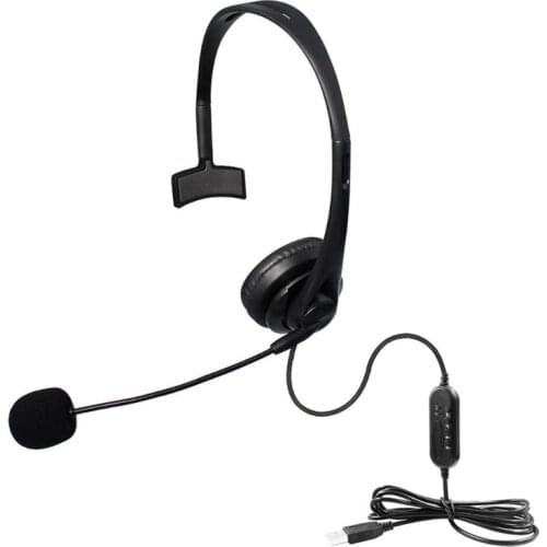 USB Noise Cancelling Microphone Wired Headset Call Centre Office PC Headphones