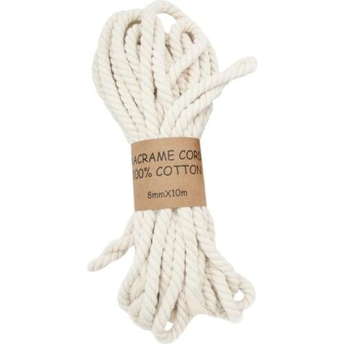 Cotton Macrame Rope 3 Strands Twisted for Crafts Wedding Decor Accessories