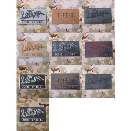 JOIN OR DIE Snake Military Tactical Morale 3D PVC patch