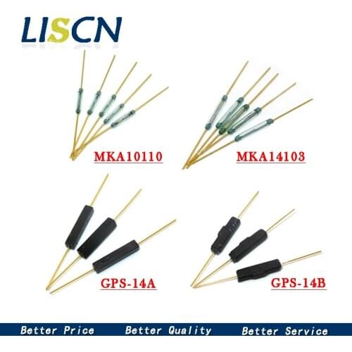 10pcs Reed Switch Plastic MKA14103 MKA10110 GPS-14B GPS-14A 2*14MM Anti-Vibration Damage Magnetic Switch NC Normally Closed