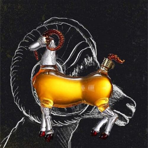 Animal sheep whiskey decanter lead-free Hand-Blown High Borosilicate Glass whiskey decanter for Liquor Scotch Bourbon DDC-205