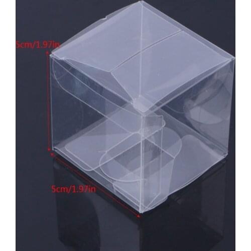 10 Pcs Wedding Transparent Cube Favour Boxes Sweet Candy Cake Gift Bags 2 Sizes QX2E