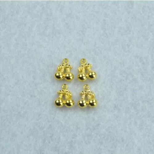 20pcs Gold color cherry Charms Necklace Pendant Bracelet Jewelry Making Handmade Crafts diy Supplies 15*11mm K13