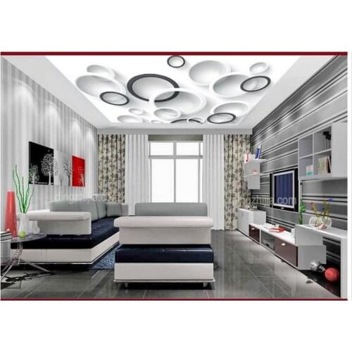 Custom 3d wallpaper 3d ceiling murals wallpaper Vector circle 3d frescoes on condole top black and white setting wall decoration