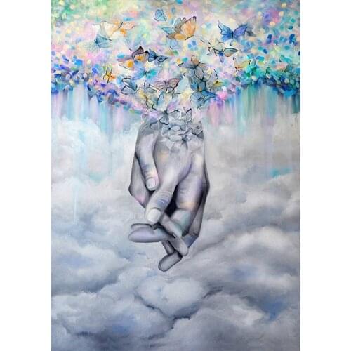 5D DIY Diamond Painting interlocking fingers Full Drill Diamond Embroidery Resin Mosaic Wall Art Kit Home Decoration Lovers Gift