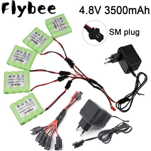 3000mah 4.8v 3500mah Rechargeable Battery with charger For Rc toys Cars Tanks Robots Gun NiMH Battery AA 4.8v 2400mah Batteries