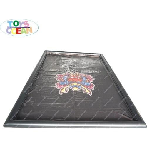 Free delivery Air Sealed type inflatable car wash mat water collector boarding With Drain with logo printing