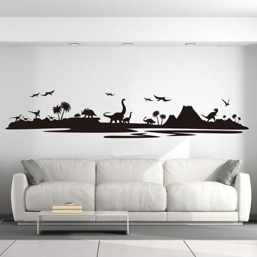 Large Jurassic Park Dinosaur Wall Sticker Bedroom Playroom Forest Skyrim Tree Dinosaur Animal Wall Decal Nursery Kids Room Vinyl
