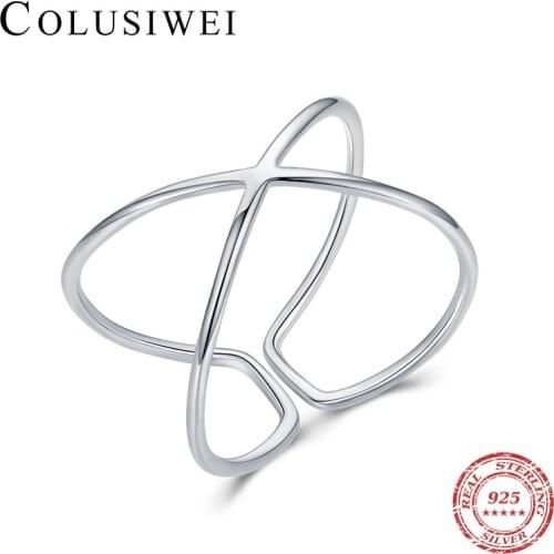 Colusiwei Silver Rings Minimalism Lines Finger Rings for Women Authentic 925 Sterling Silver Fine Korea Style Jewelry 2021