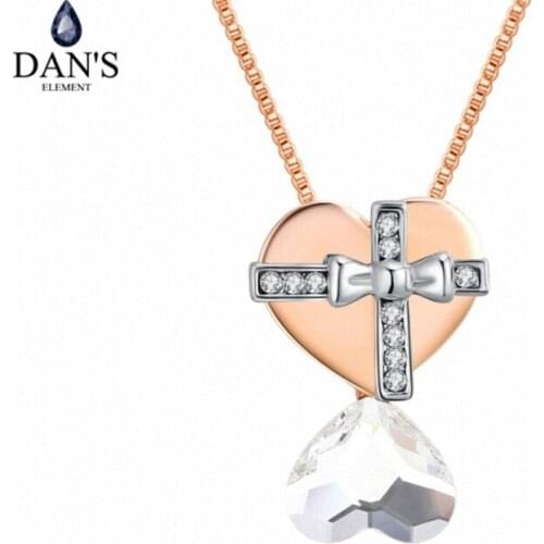 DANS ELEMENT 3 Colors Real Rose Gold Color Austrian Crystals Sweater pendant necklace for women monkey style #133509