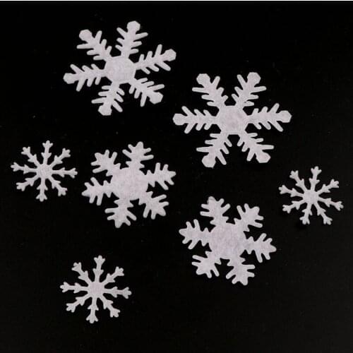 100pcs 30MM White Mini Cute Non-woven Felt Snowflake Patch Mini Felt Snowflake Applique For Kids Accessories