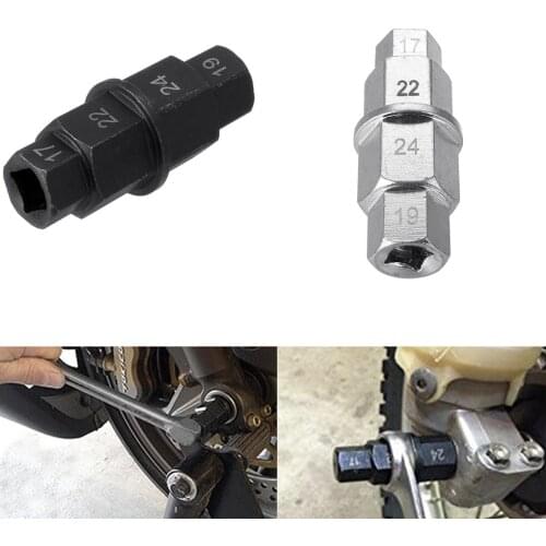 New Random Color Motorcycle Wheels Hex Key Spindle Wrench Tool 3/8" Drive 17 19 22 24mm Disassembly Wrenches Hand Tools