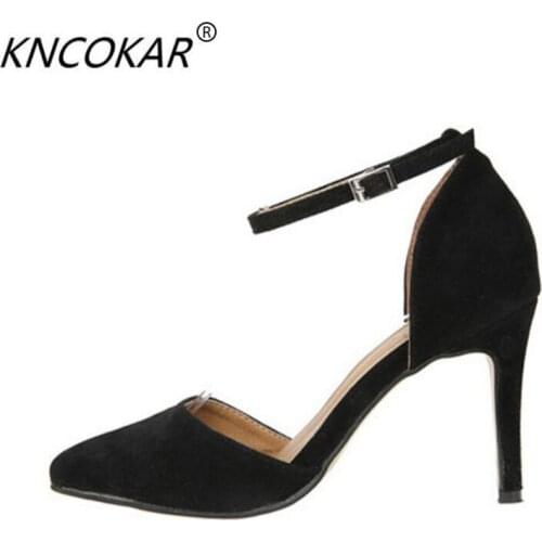 KNCOKAR 2018 In spring and summer, the new high-heeled shoes are styled with a pair of thin, pointed hollow sandals. 6.5cm/10cm