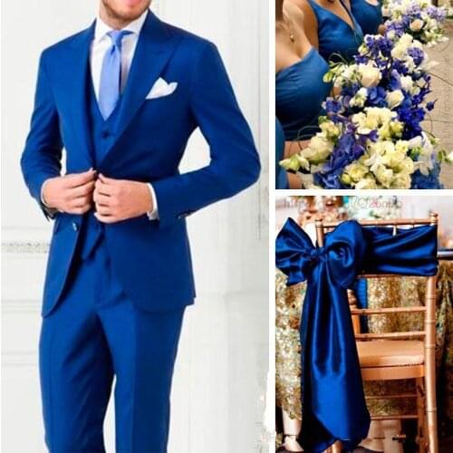 Handsome Groomsmen Wool blend Groom Tuxedos Mens Wedding Dress Man Jacket Blazer Prom Dinner (Jacket+Pants+Tie+Vest) A119