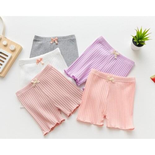 Girls Safety Pants For Kids Girls Leggings Children Short Pants Pure Color Underwear Bowknot Pants Elegant High Waist Pants