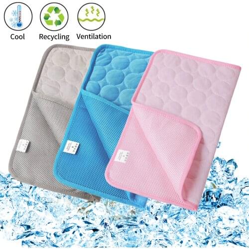 Summer Pet Cooling Mat Ice Pad Cool Pet Beds Sofa Cushion Blanket Fit All Pets Breathable Cooling Mat Dog/Cat Bed Mat Multi-size