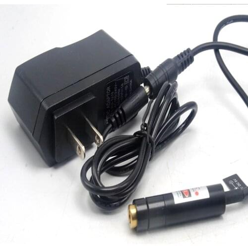 Line Adjustable 650nm 50mw Red Laser Module w 5V Power Adapter & 2-aixs Locator 12x55mm