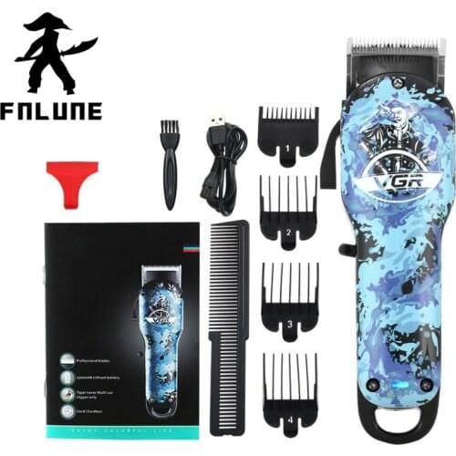 FnLune Hair Clipper Professional Personal Care Oil Head Electric Blue Graffiti Shaved Head Trimmer for Men Clippers hair cutters