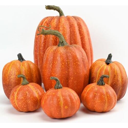 7Pcs Halloween Simulation Pumpkin Model Artificial Craft Fall Harvest Decoration Desk Decorations Halloween Party Supplies
