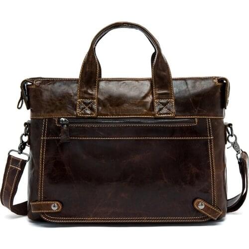 Genuine Leather Handbags for Men 2021 Designer Luxury Black Coffe Brown Fashion Bags Solid Soft Derma Top-Handle Bags Male Hot