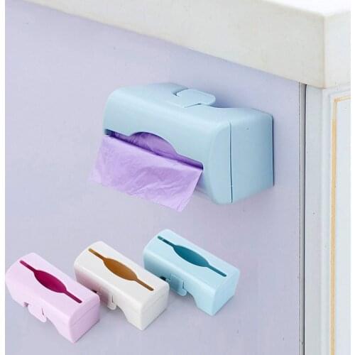 Wall-mounted Trash Bags Storage Box Plastic Trash Bags Organizer for Bathroom Kitchen Storage Container