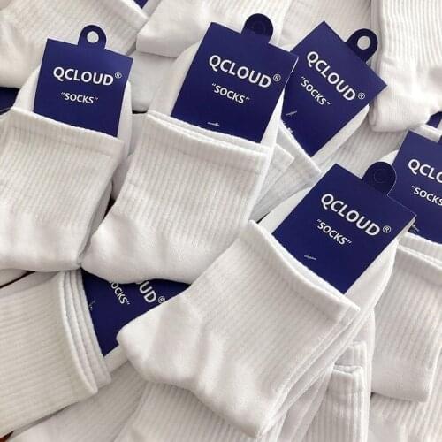 Unisex Solid Color Casual Women Socks Breathable Sports Hip Hop Socks Black White New Streetwear Comfortable Cotton Girl Socks