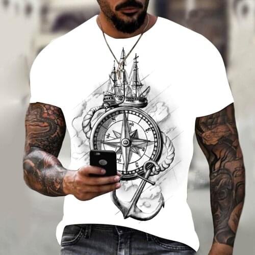 2021 New Mens Summer 3D Printed Compass T-Shirt Hip-Hop Style Large Size T-Shirt Cross Style Short Sleeve Clothing XXS-6XL