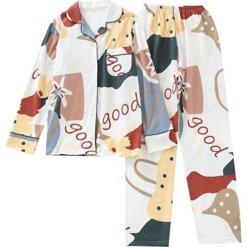 NEW Autumn Womens Pajamas Sets Fashion Luxury Female Two Pieces Pants Suit Couple Loves Sleepwear Men Homewear