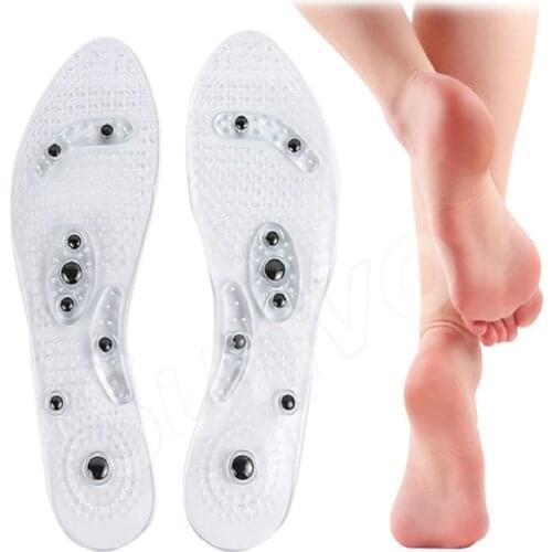 Wholesale Magnetic Silicone Gel Insoles Weight Loss Arch Support Shoes Pads for Men Women Therapy Massage Foot Care Gel Insoles
