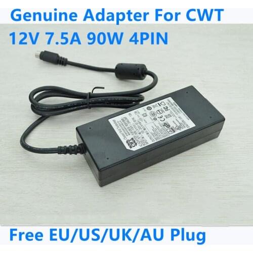 Genuine CWT 90W 12V 7.5A 4PIN 2AAL090F CAM090121 AC Power Adapter For HIKVIISON 7808HW 7816HE 7816HQH-SH Power Supply Charger