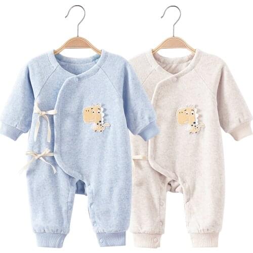 Autumn Newborn Baby Boys Girls Homewear Jumpsuit Soft Fabric Organic Cotton Long Sleeve Pajamas Cartoon Rompers For Newborn 0-3m