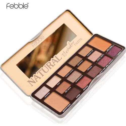 Febble Brand 16 Colors Iron box eyeshadow palette contain matte shimmer powder Natural Nude Pumpkin color waterproof eye makeup