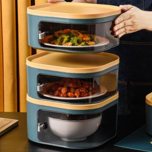 Transparent Stackable Food Insulation Cover Dust Proof Portable for Home Kitchen Kitchen Storage & Organization save space