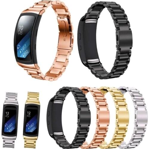 KTAB Watch Strap Compatible Samsung Gear Fit2 / Gear Fit2 Pro Stainless Steel Link Bracelet Strap For Samsung SM-R360 & SM-R365