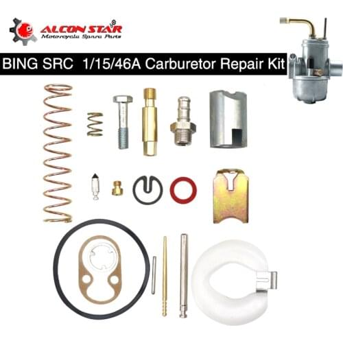 Alconstar- Repair Kit / Gasket for 15mm Bing Motorcycle Carburetor BING SRE 1/15/46A Repair kit Fit For Moped Scooter Motorbike