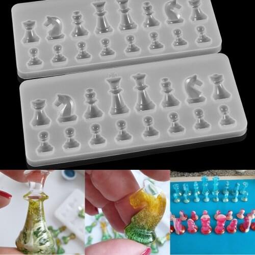 Crystal International Chess Epoxy Resin Molds Chess Pieces Shape For DIY Resin Epoxy Casting Mold Silicone Jewelry Crafts Making