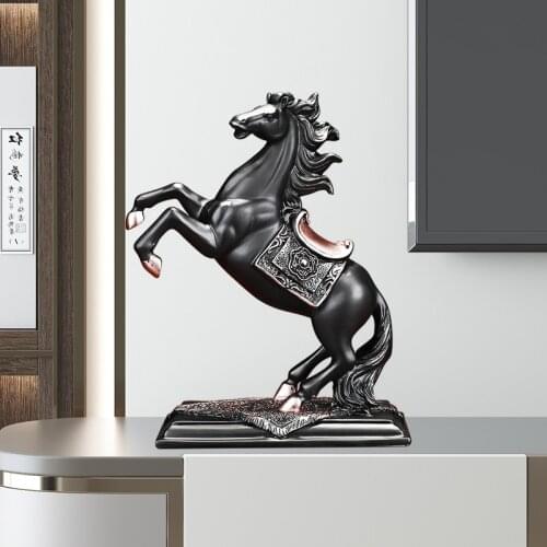 European Horse Statue Living Room Decorations TV Cabinet Wine Cabinet Desk Office Lucky Feng Shui Gifts Resin Animal Sculpture