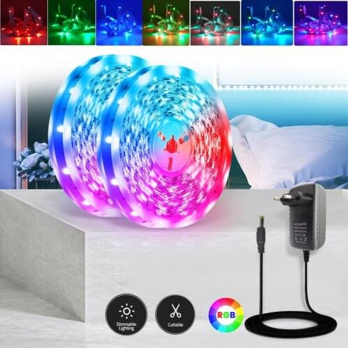 RGB LED Strip Light SMD 2835 5M Waterproof RGB Tape DC12V Ribbon diode led Strips Light Flexible Stripe Lamp IR WIFI Controller