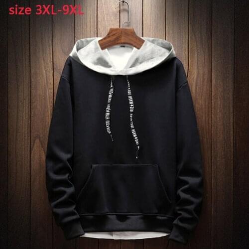 New arrival fashion super large Men Clothes Hoodie Casual mens Sweatshirt cotton black autumn plus size 3XL4XL5XL6XL