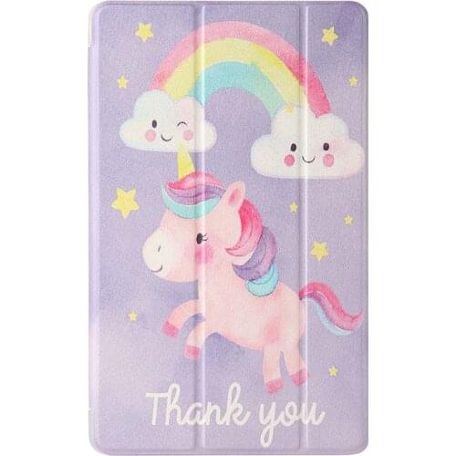 Ultra Slim Cute Unicorn Case For Lenovo Tab M10 FHD Plus M10plus TB-X606F TB-X606X 10.3'' Stand Foldable Transparent Back Cover