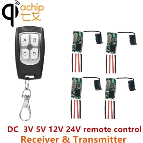 QIACHIP Universal Wireless Remote Control Switch 433Mhz DC 3V-24V RF Receiver 433 Mhz DIY kit & Transmitter for LED Light