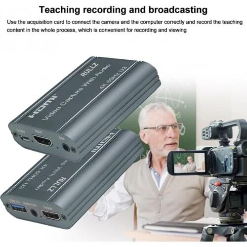 USB 3.0 2.0 1080P 4K 60fps HD Video Capture Card HDMI Phone Game Recording Box for Ps4 Switch OBS Live Streaming Mic In TV Loop