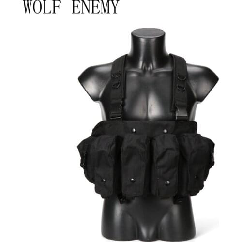 Military Camouflage Tactical Vest Airsoft Ammo Chest Rig AK 47 Magazine Carrier Combat