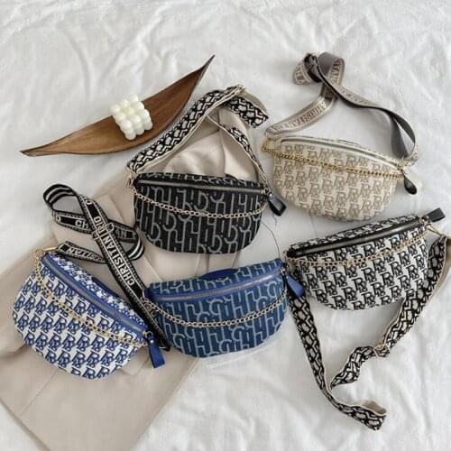 Womens Waist Bag 2021 Trend Designer Small Handbag Purse Luxury Brand Canvas Characters Fashion Belt Banana Bags New Fanny Pack